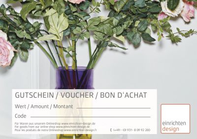Gift coupon vase motif