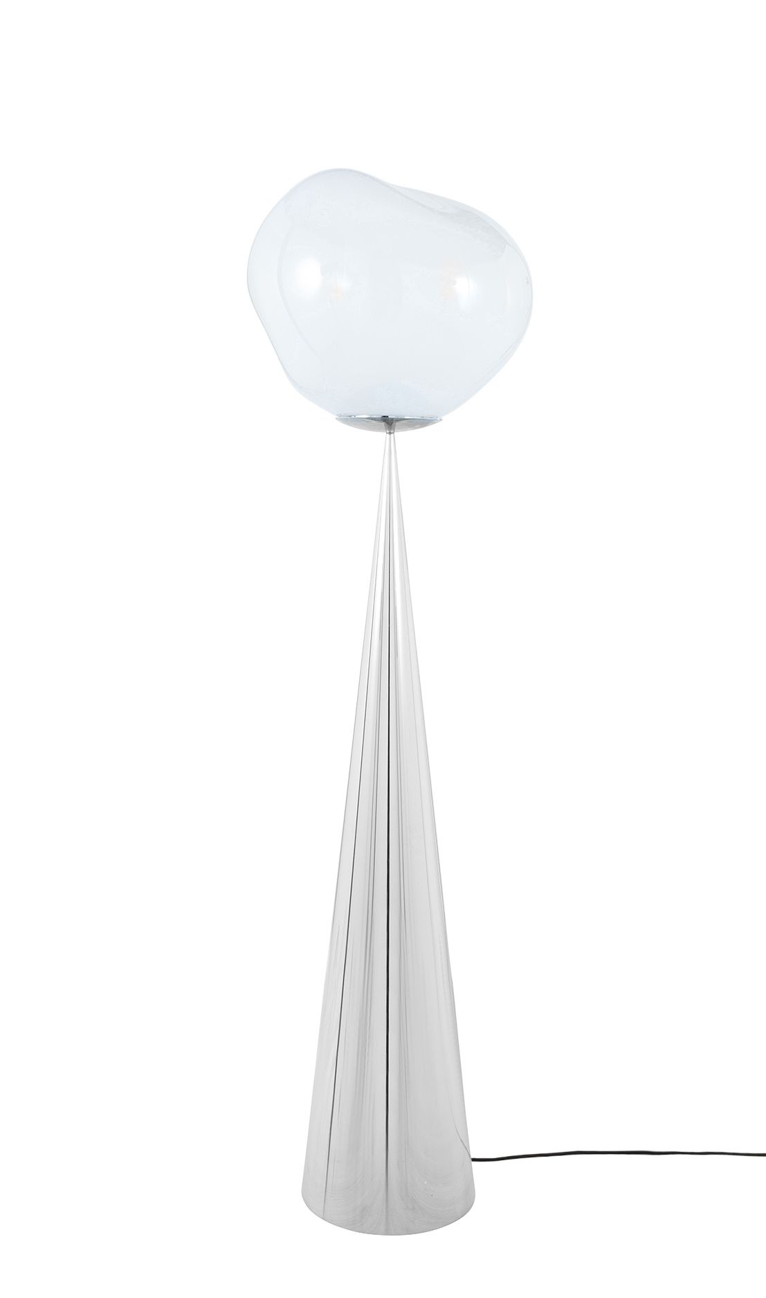 Melt Cone Fat Floor lamp silver - opal Tom Dixon