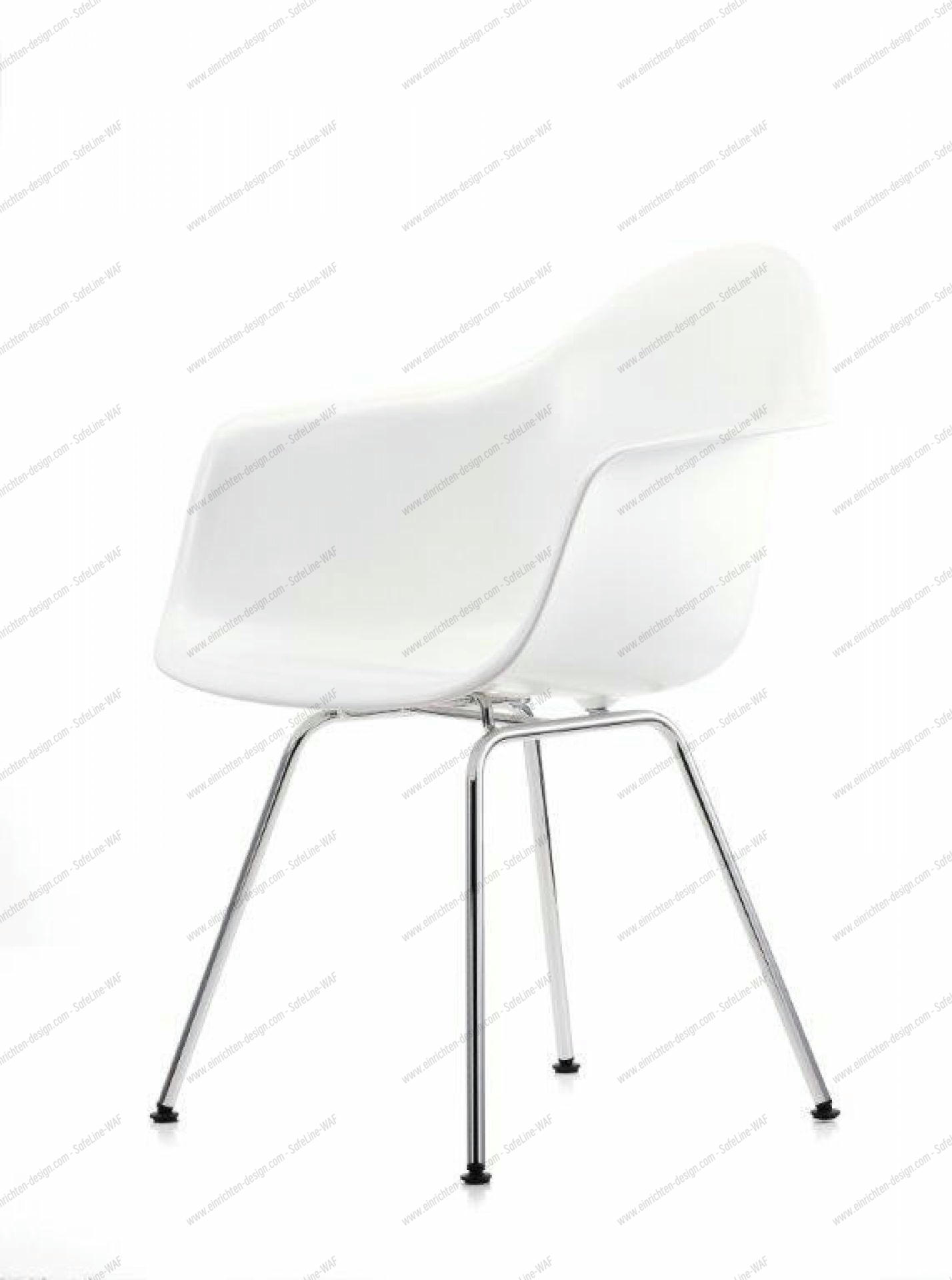 Eames Plastic Arm Chair DAX Chair Vitra Chrome - White