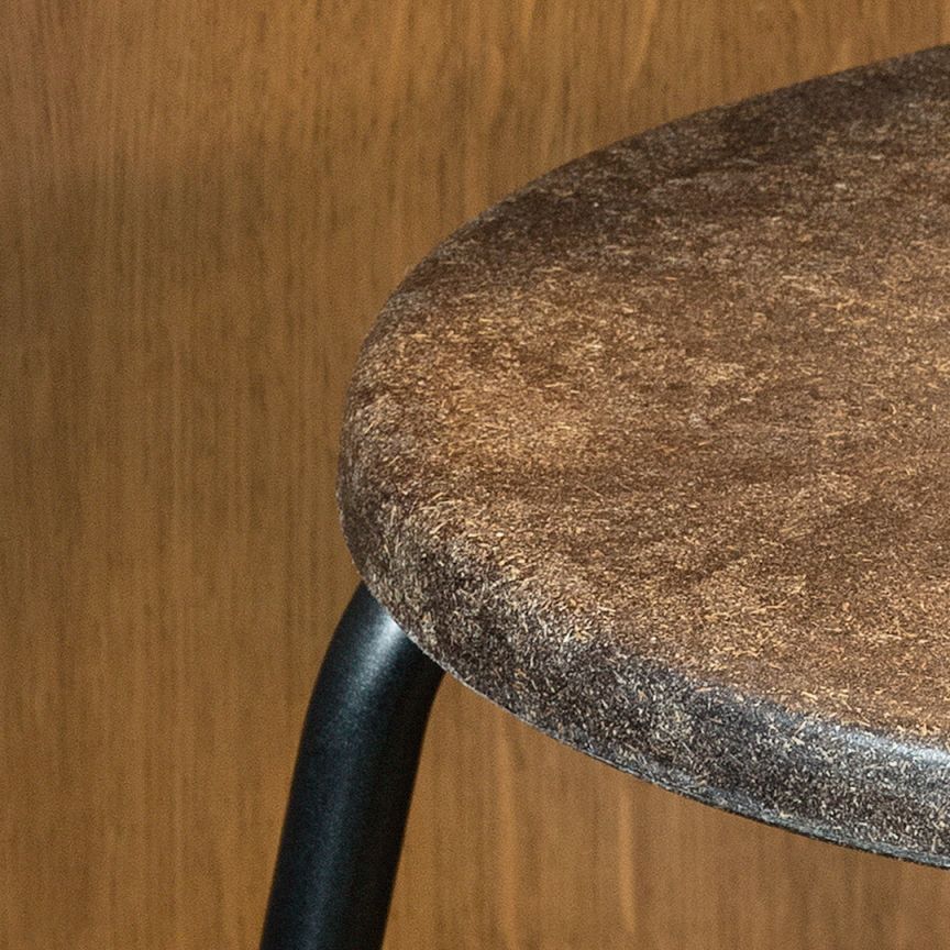 Earth Stool bar stool with Backrest Mater Waste dark H 104 cm