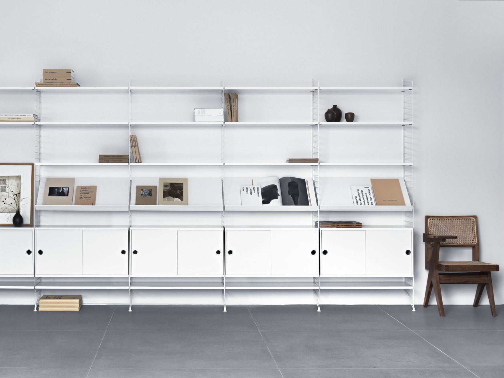 String Living Room Wall Shelving System G String Furniture 