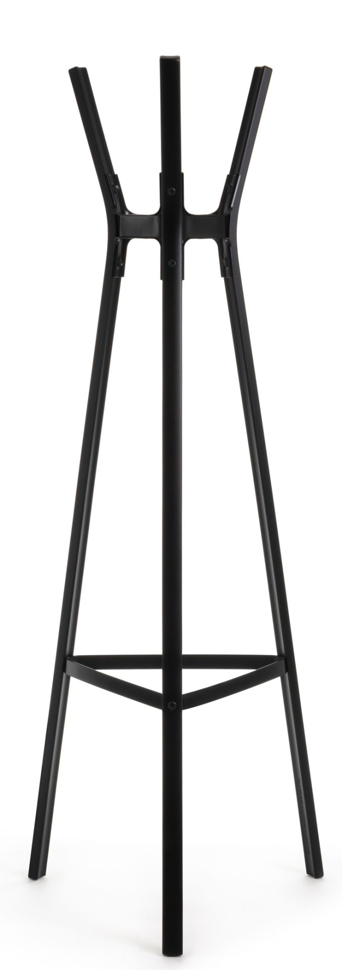 Schwarzer Steelwood Coat Stand Garderobenständer von Magis, moderne Garderobe aus Stahl und Holz für Flur und Büro.