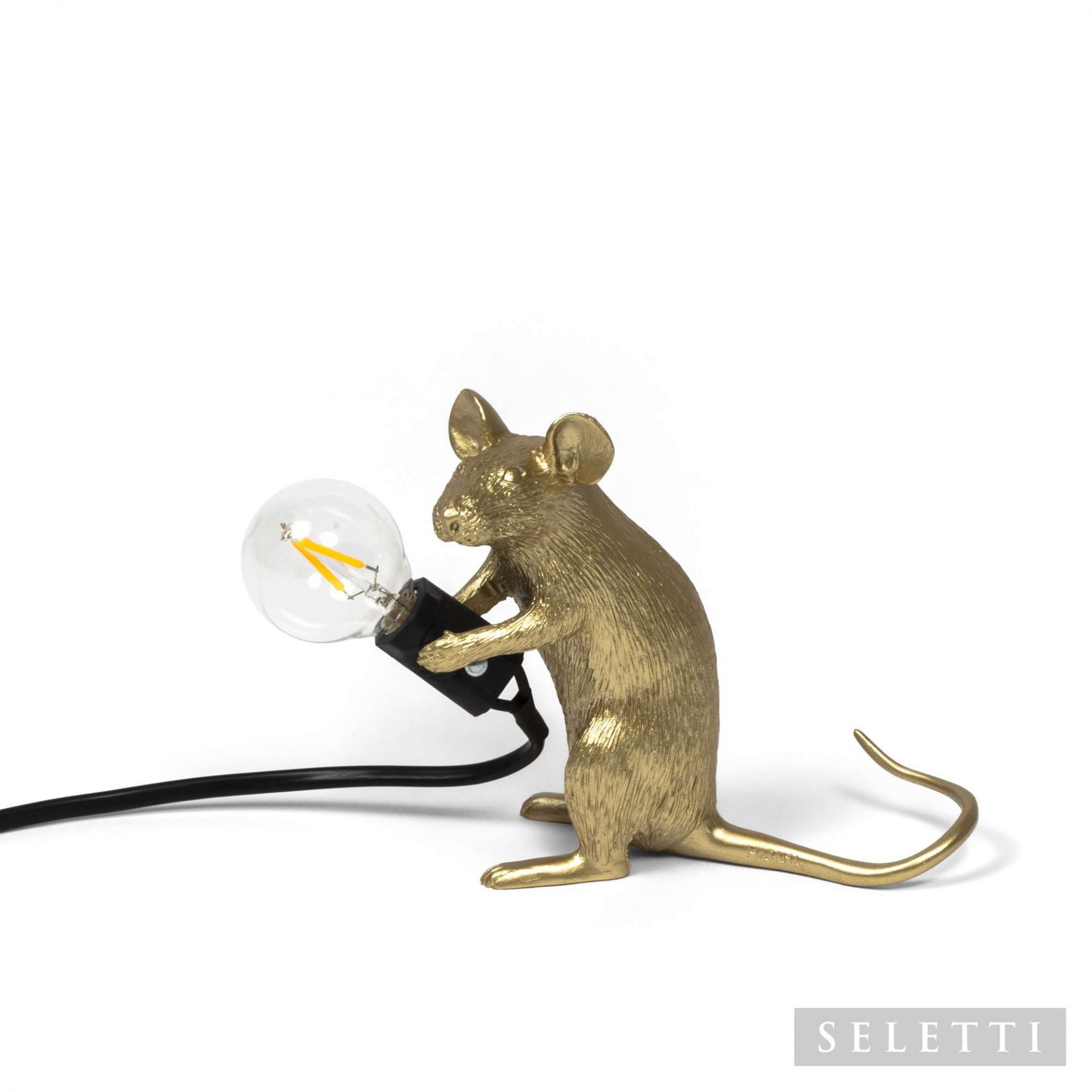 Mouse Lamp gold Mac with USB light Seletti SINGLE PIECES