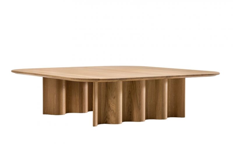 Curtain coffee table rectangular solid oak Zeitraum