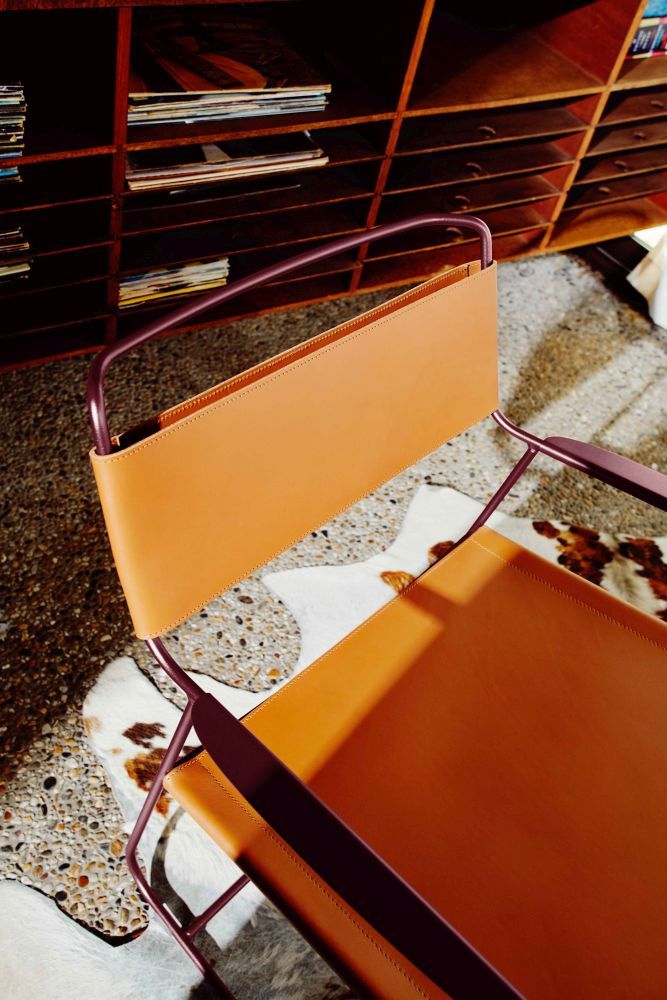 Surprising deep leather outdoor armchair Fermob