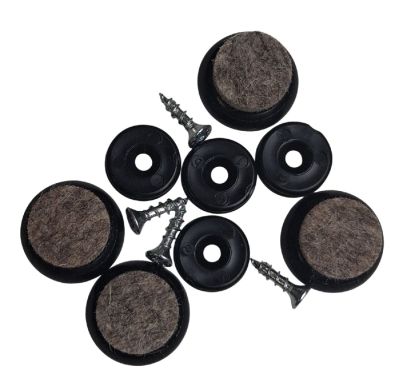 Black felt glides for Wishbone Chair CH24, set of 4 by Carl Hansen & Søn