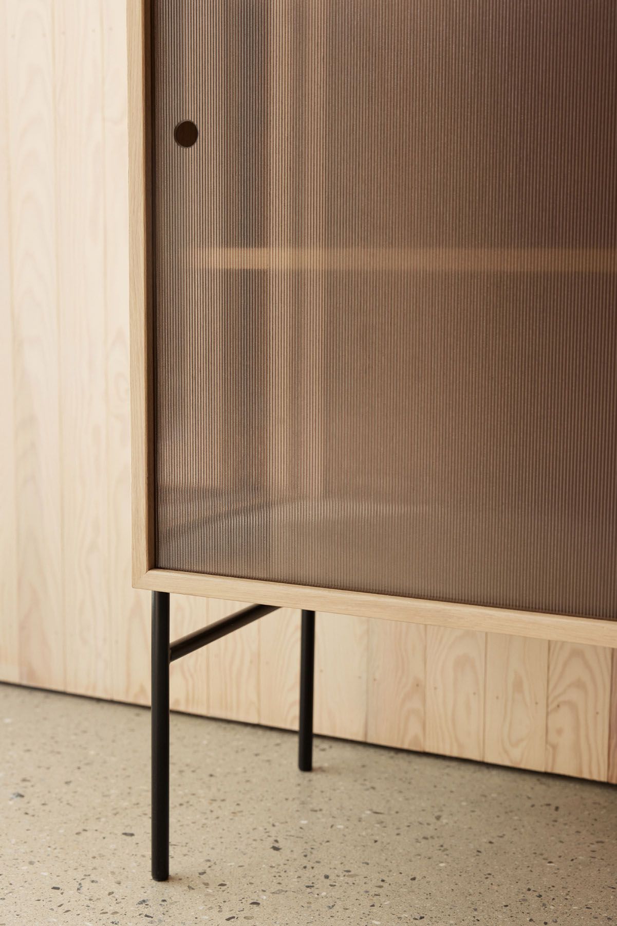 Hifive glass cabinet Low W75cm light oak Northern