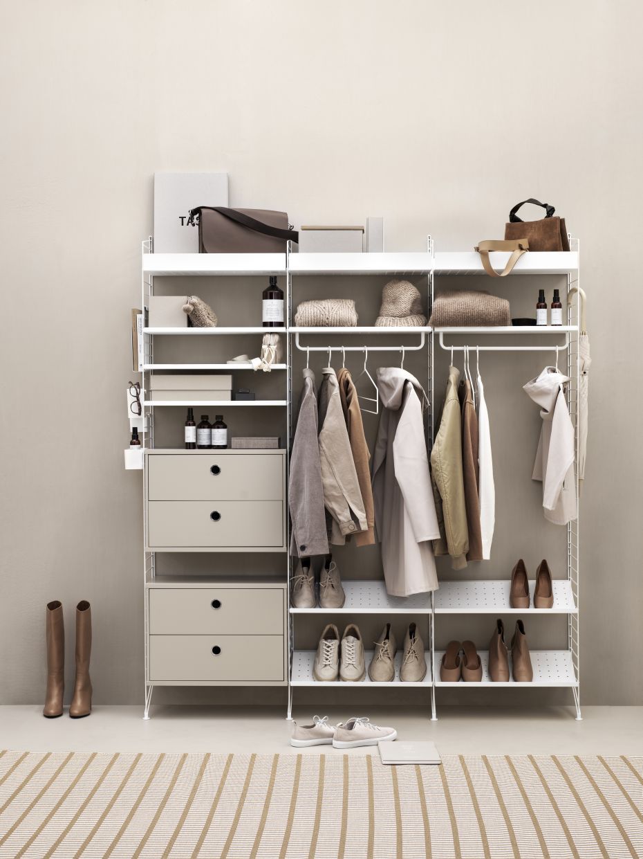 Single Piece Metal Shelf High Edge W 58 cm String Furniture    