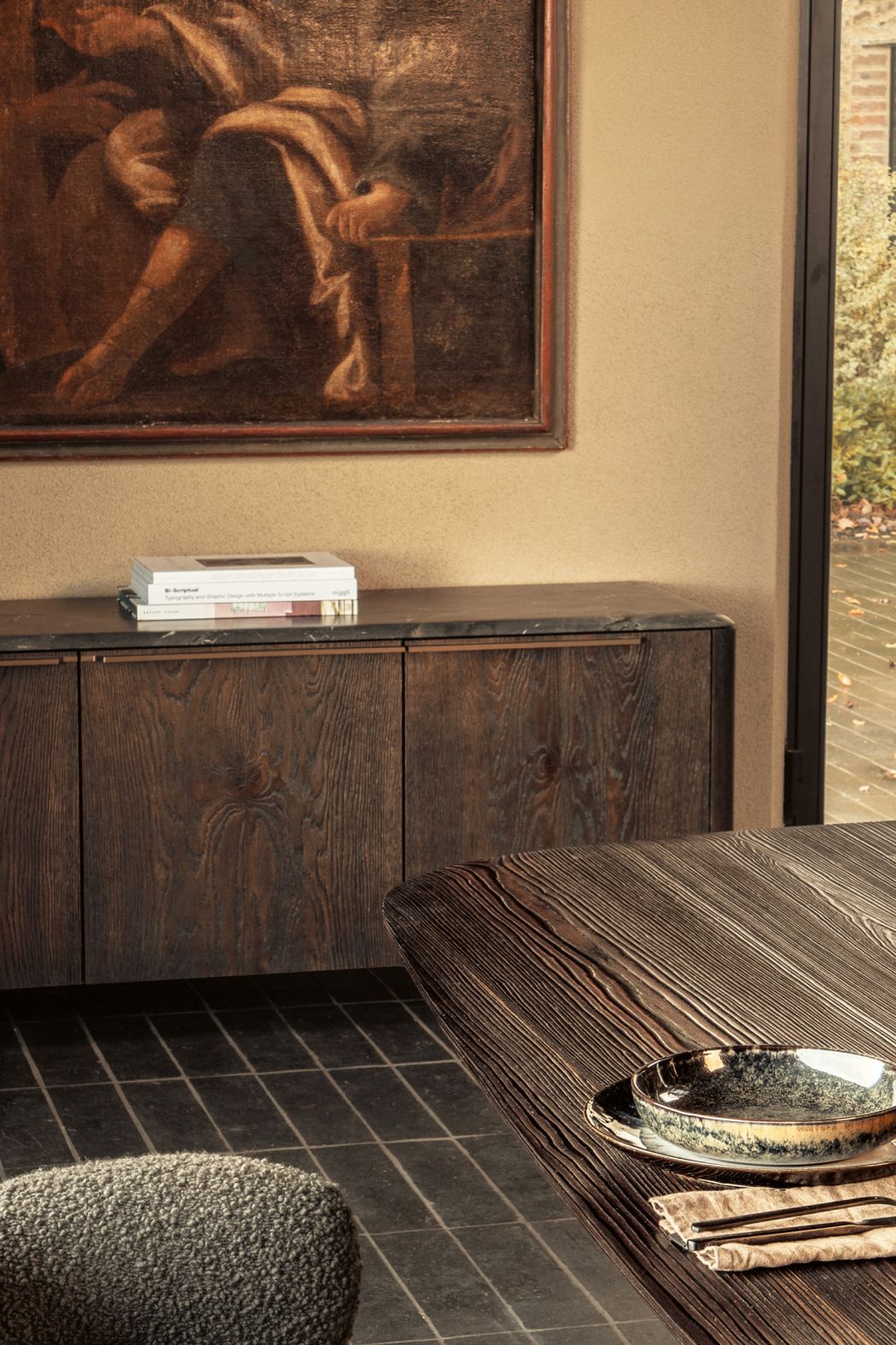 BC 11 Basket Sideboard 4 doors anthracite - Infinity, frame copper glaze Janua