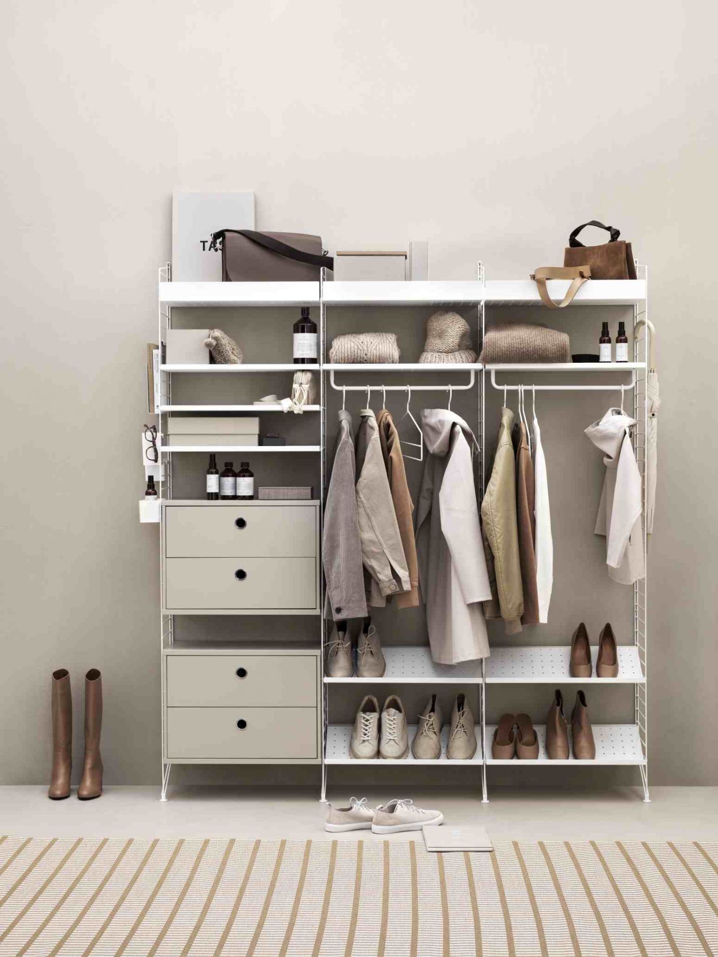 String Bedroom Floor Shelving System C String Furniture