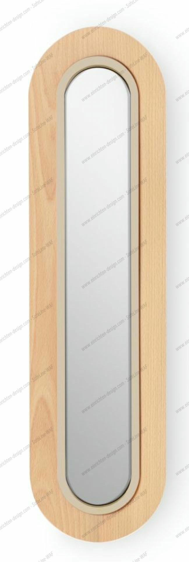 Lens LED wall lamp Superoval metal ring in ivory white Beech LZF Lamps