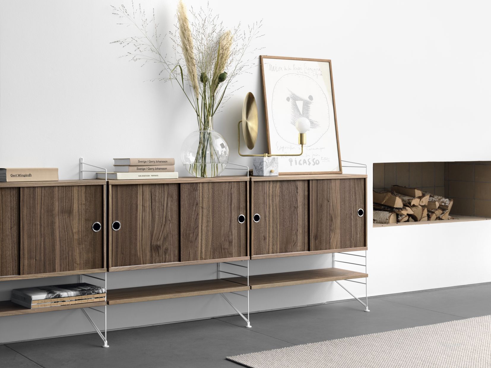 String Living Room Wall Shelving System F String Furniture 