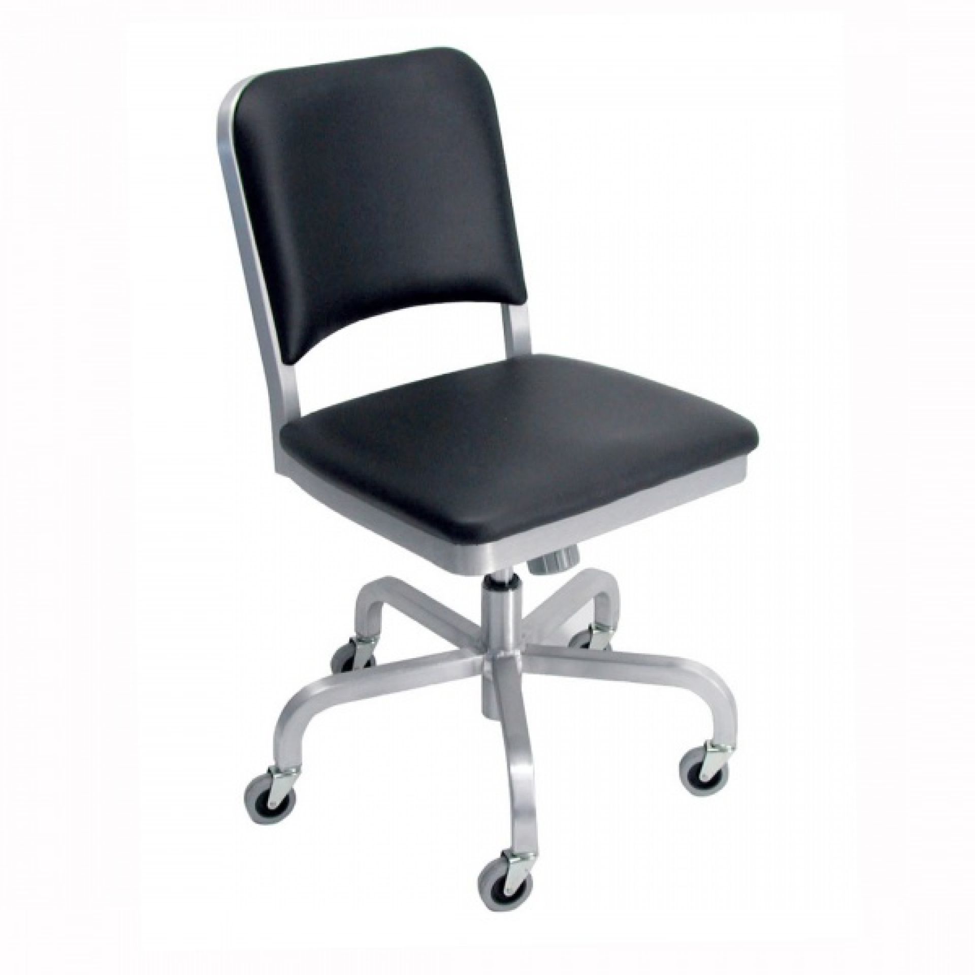 Navy Upholstered Swivel Chair Emeco