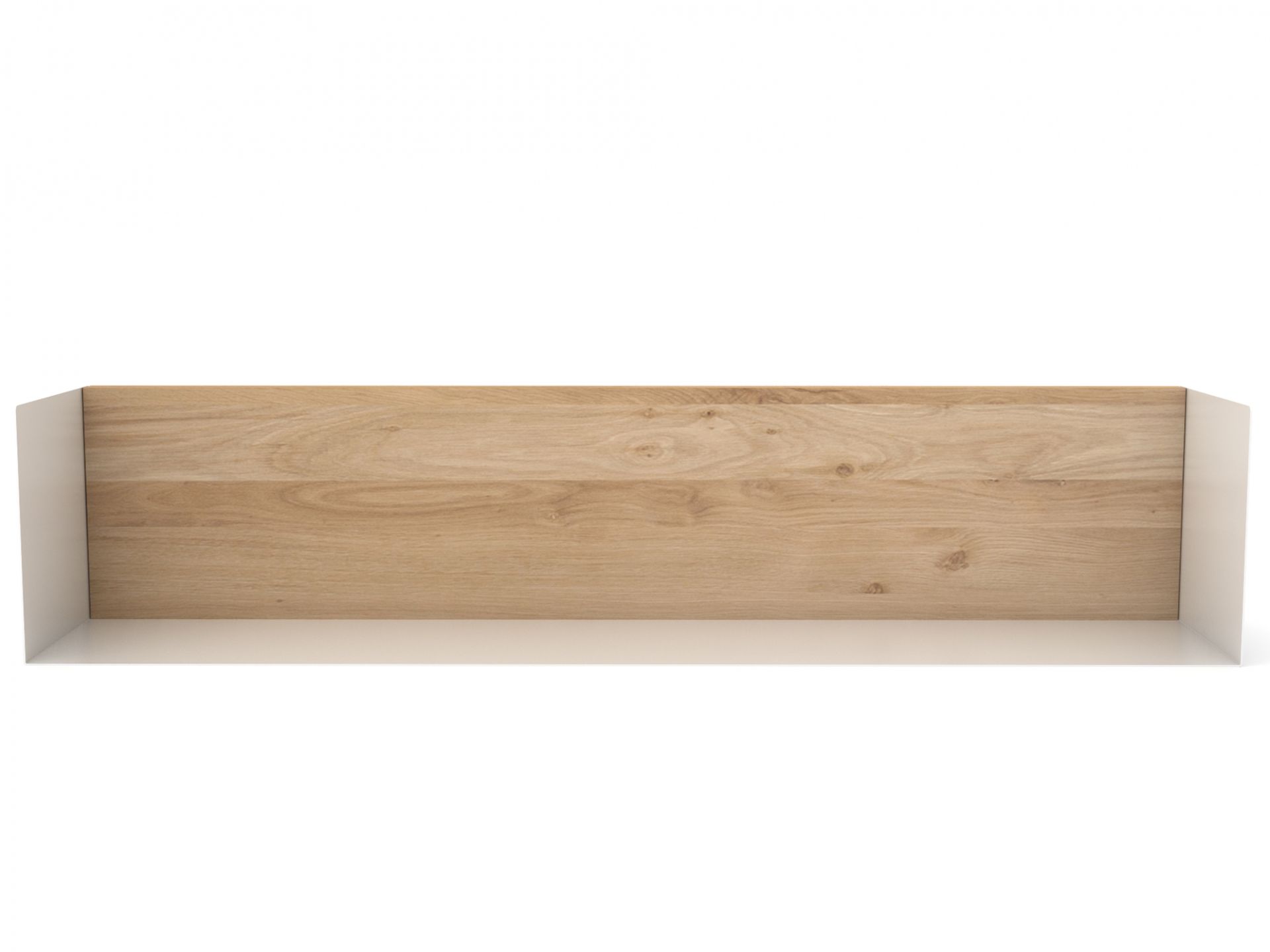 Ethnicraft U Shelf Regal in L, Eiche und Weiß, modernes Wandregal für Wohnzimmer und Büro.