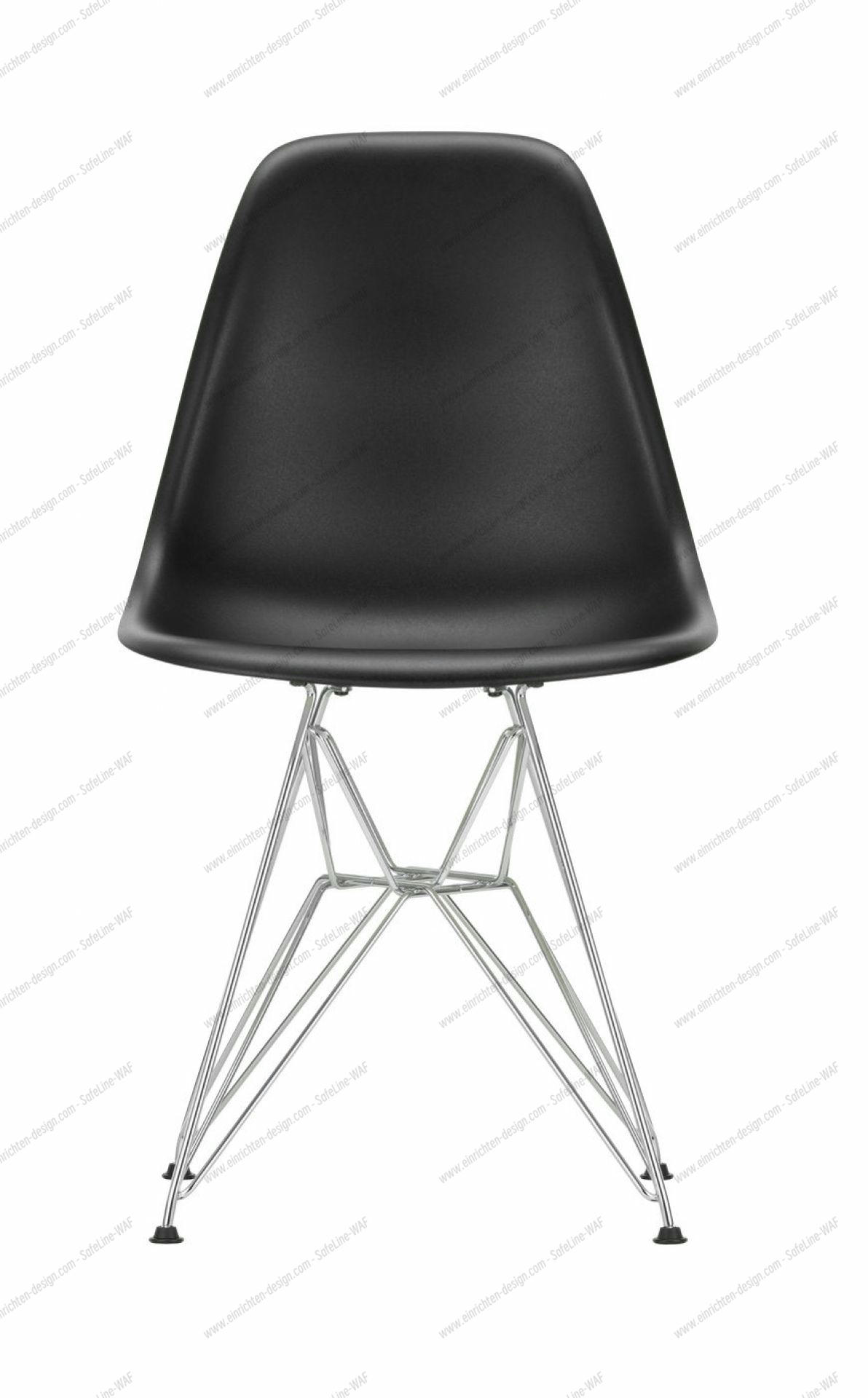 Eames Plastic Side Chair DSR Chair Vitra Chrome Deep Black