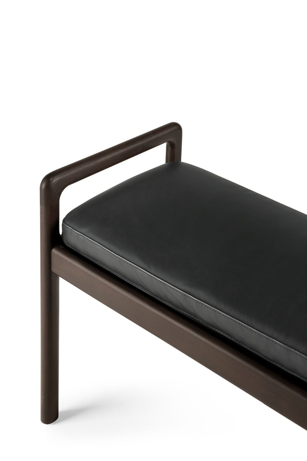 Jack Bench Bench with seat cushion leather black Ethnicraft