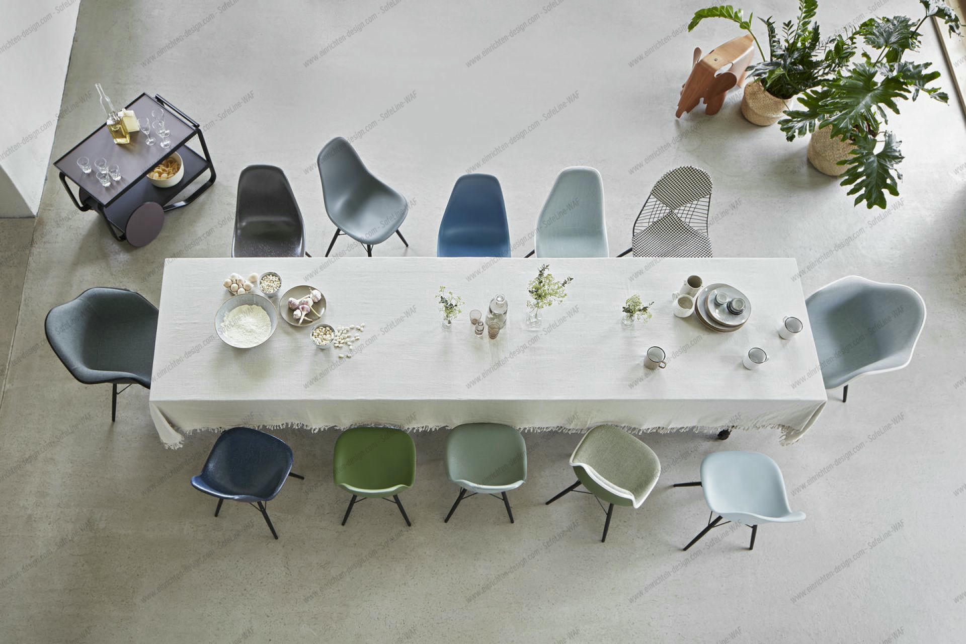 Eames Plastic Side Chair DSW Chair Vitra Ash honey colored - Ice grey
