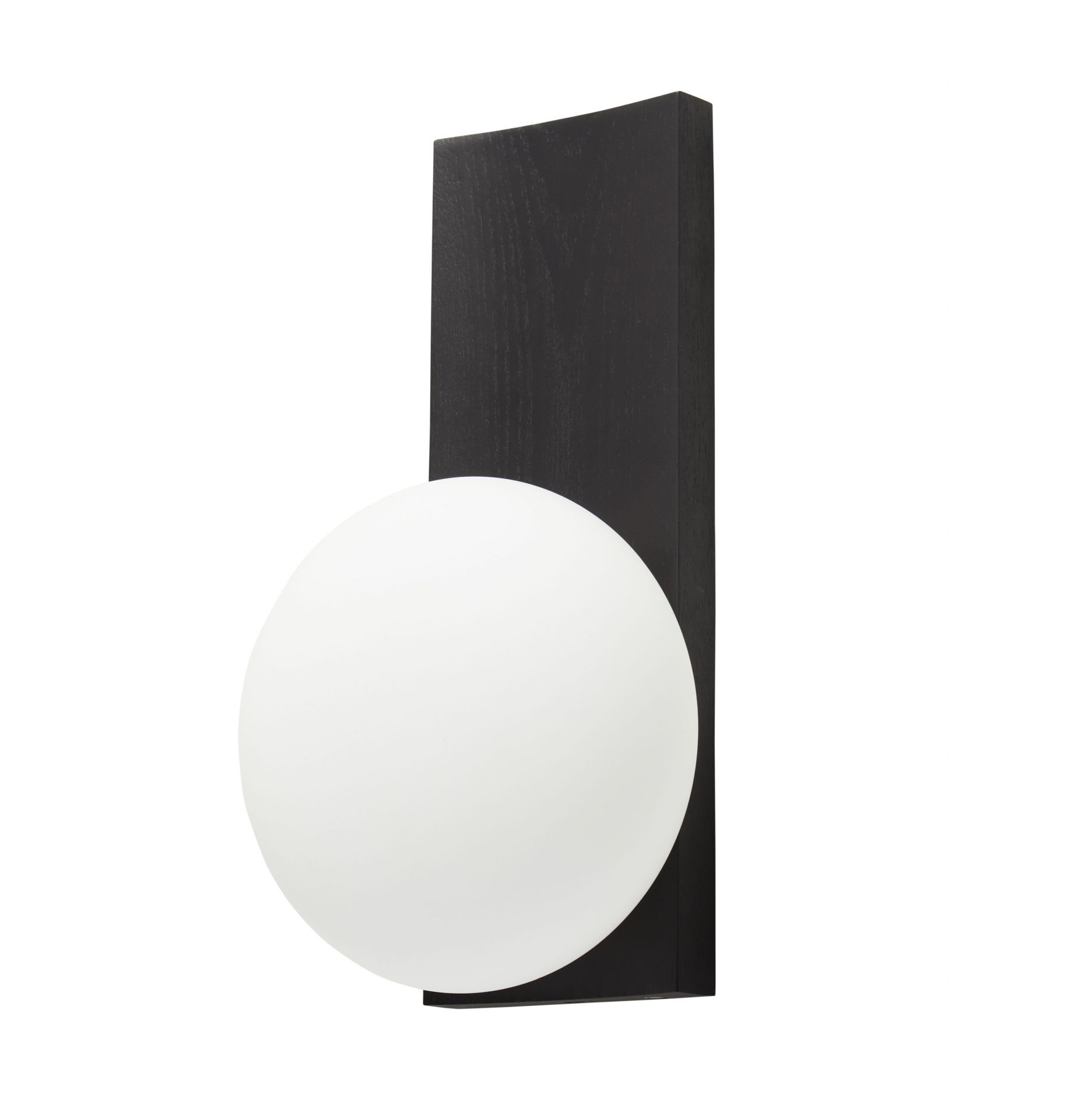 Dew Table and Wall Lamp Ash Black Lacquered Woud