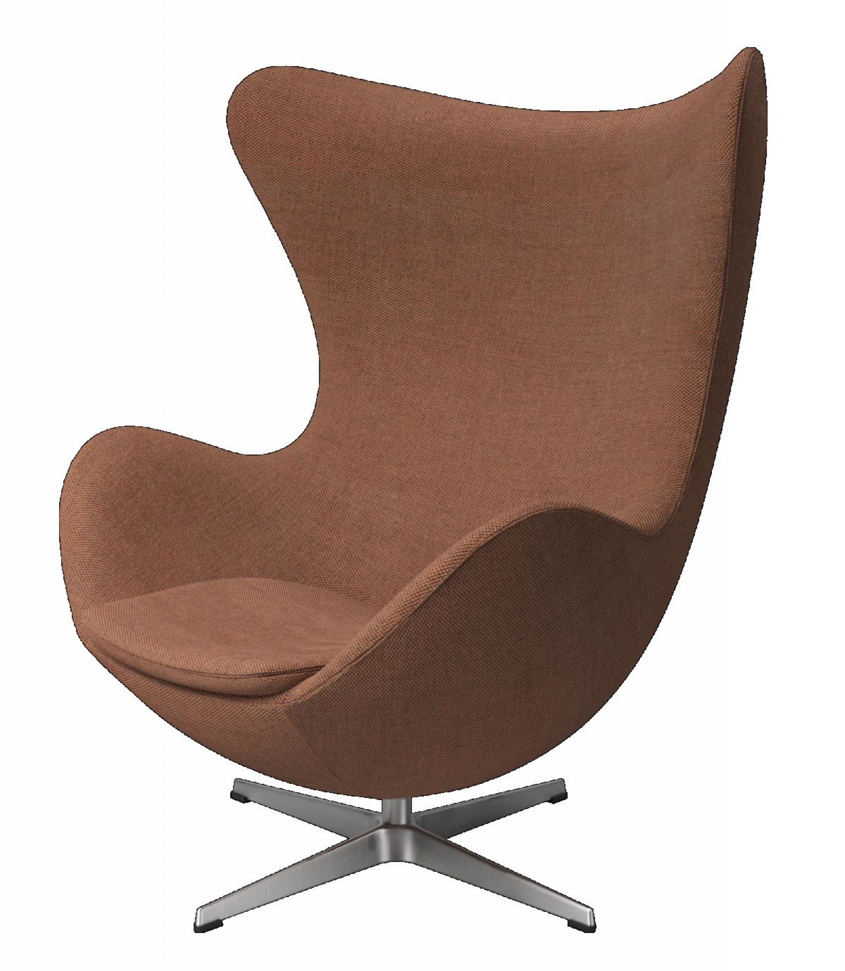 Egg Chair with Stool Re-wool Textile Fabric Orange/Nature Fritz Hansen 