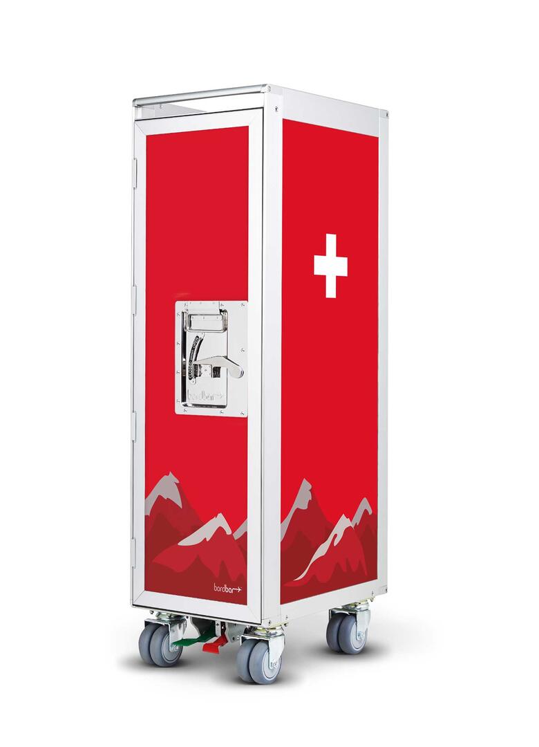 Artworks Swiss Cross Airplane Trolley Bordbar