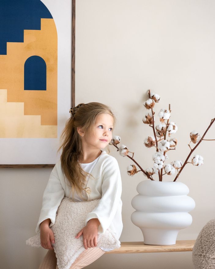 Children's star cushion Wigiwama cream white