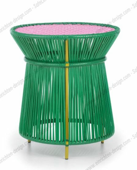 Caribe Tall Side Table Outdoor ames Emerald green / bubblegum pink / curry yellow