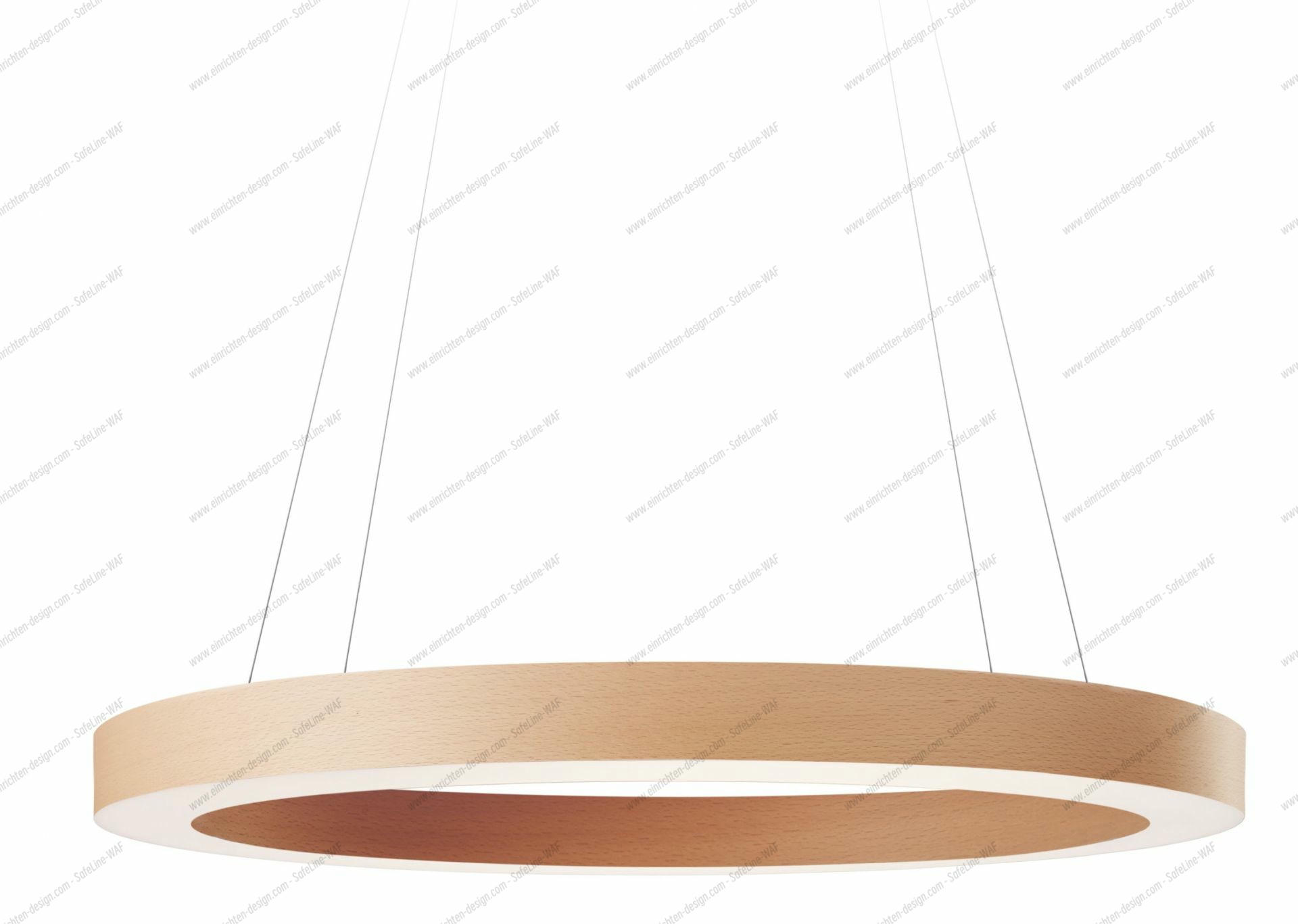 Oh!-Line Pendelleuchte von LZF Lamps: Runde Hängelampe aus Buchenholz, naturfarben, für Wohnzimmer und Esszimmer.