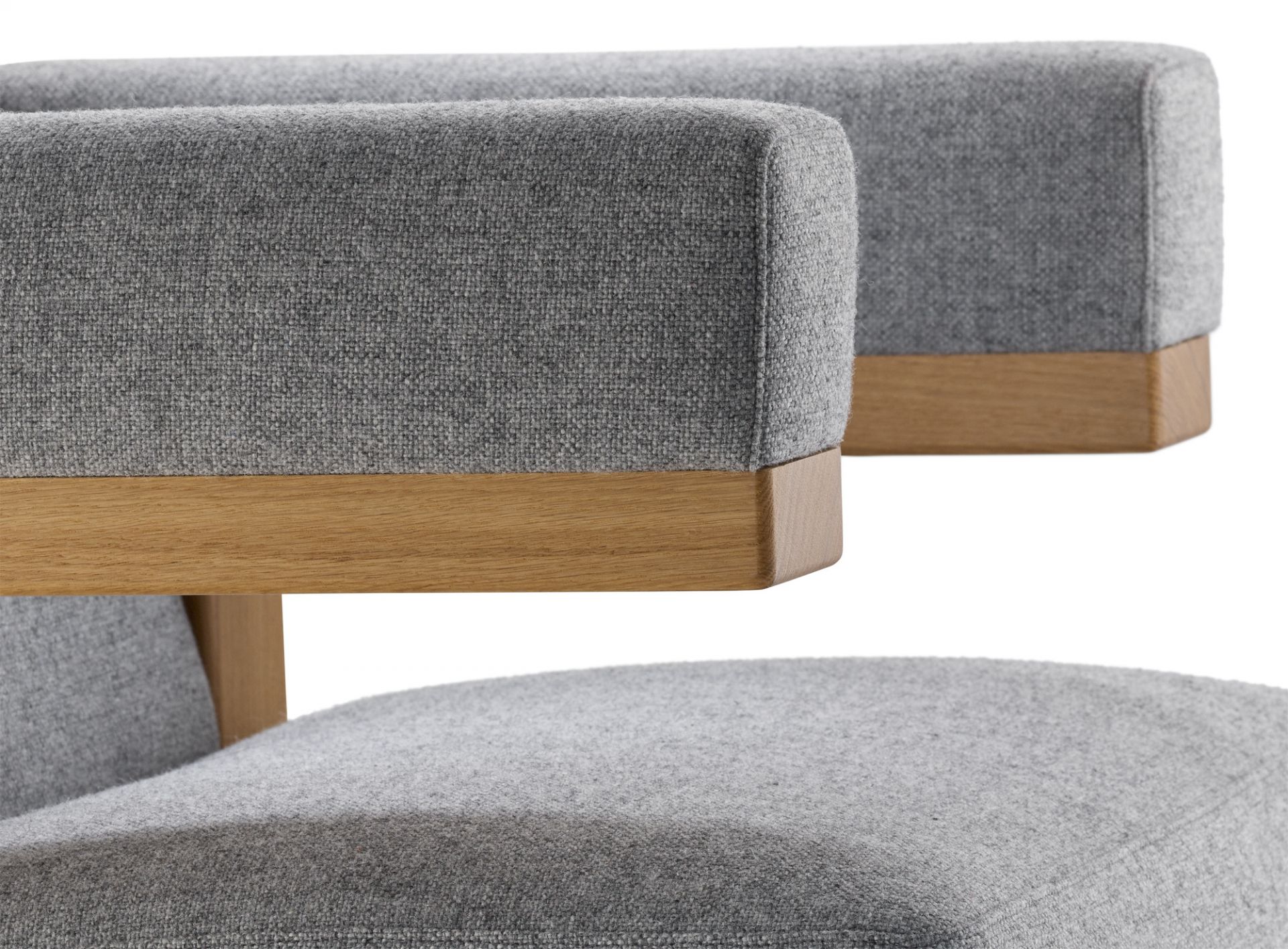 Gropius F51 Armchair Bauhaus Reedition Tecta Hallingdal 130 Grey / solid oak frame