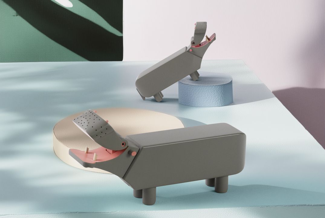 Hippopotamus H9 cm grey Kay Bojesen