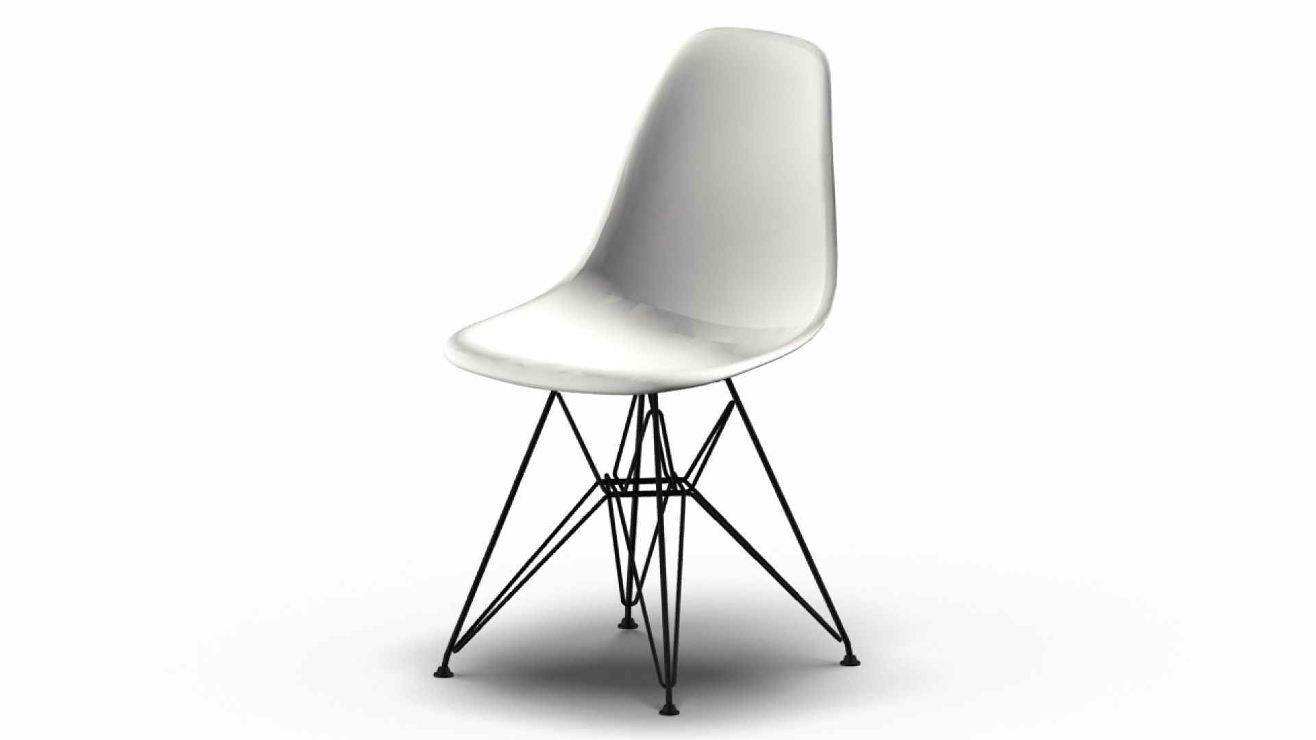 Eames Plastic Side Chair DSR Chair Vitra Black-White