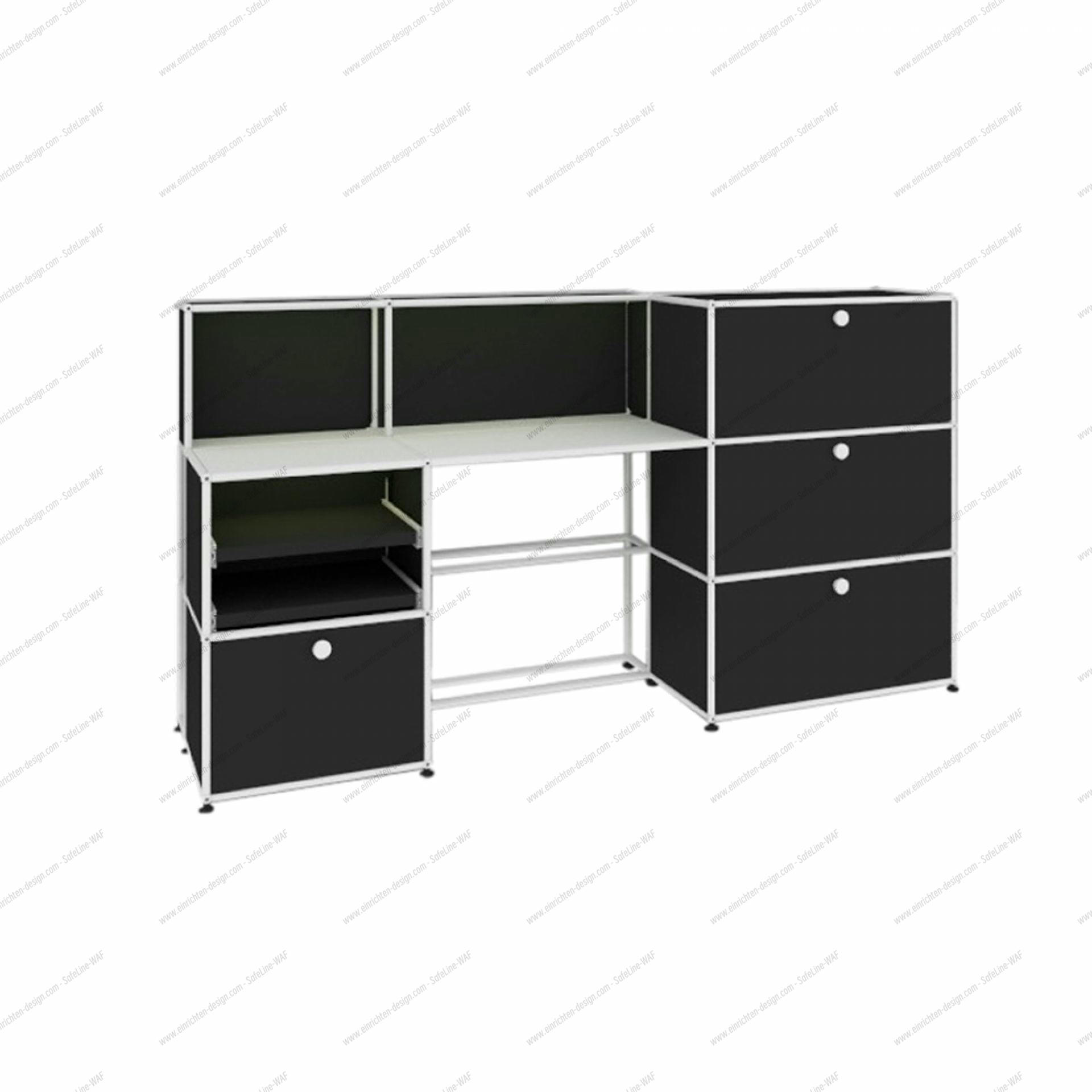 E worktable illuminated pure orange USM Haller