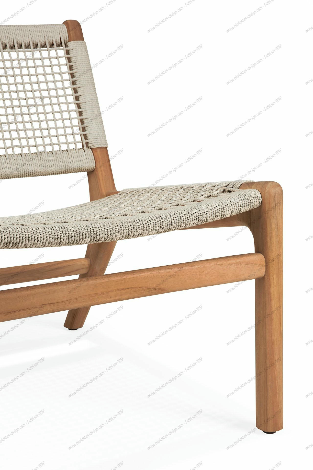 Jack Woven Lounge Chair Outdoor Teak Cord Beige Ethnicraft