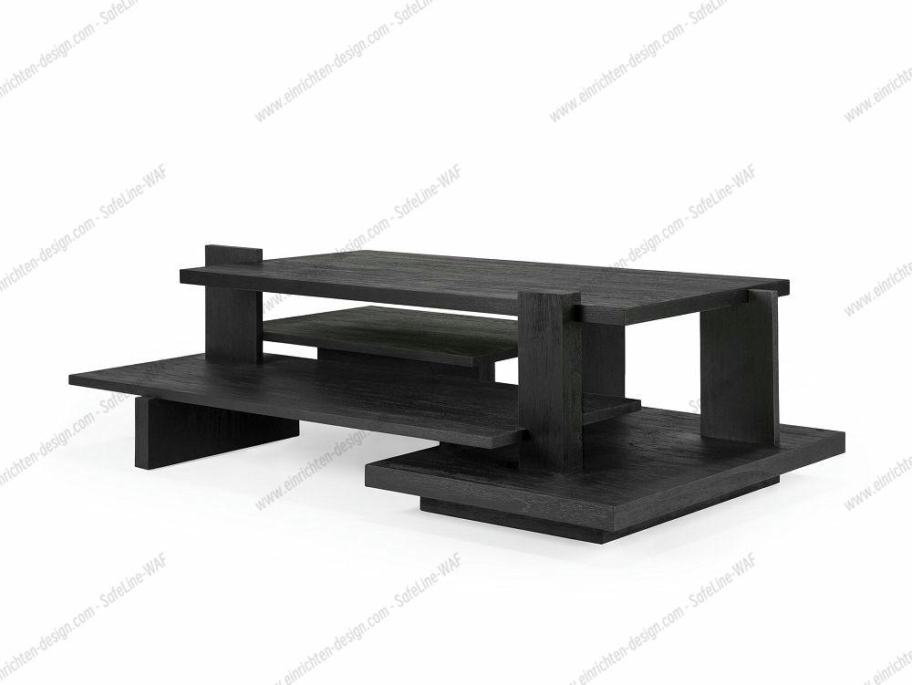 Teak Abstract Coffee table Black Ethnicraft