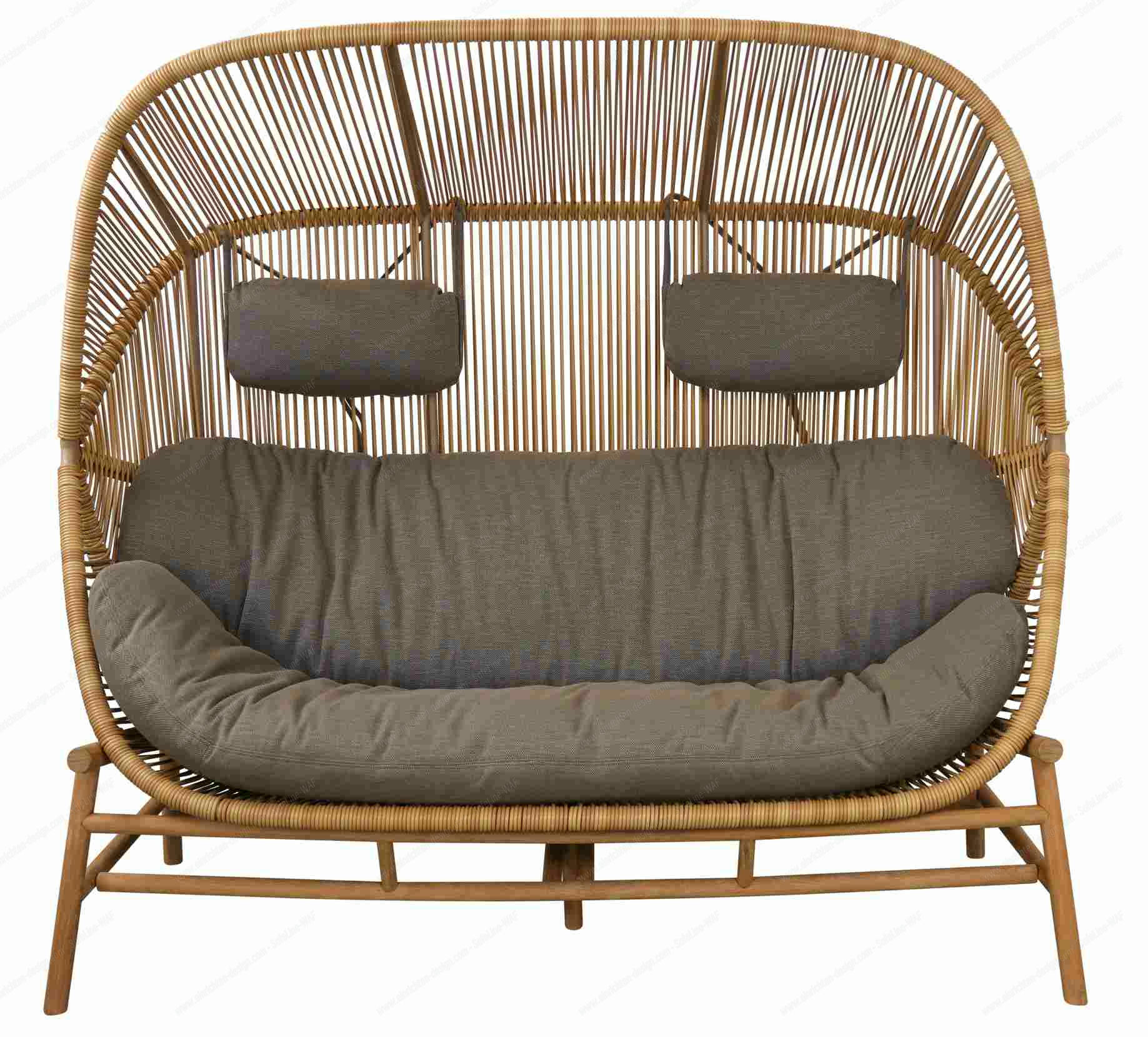 Cushion set including neck cushion for Hive 2-seater sofa Outdoor Cane-Line Taupe