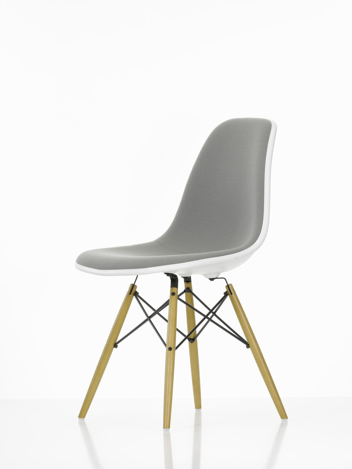 Eames Plastic Side Chair DSW Chair fully upholstered Vitra