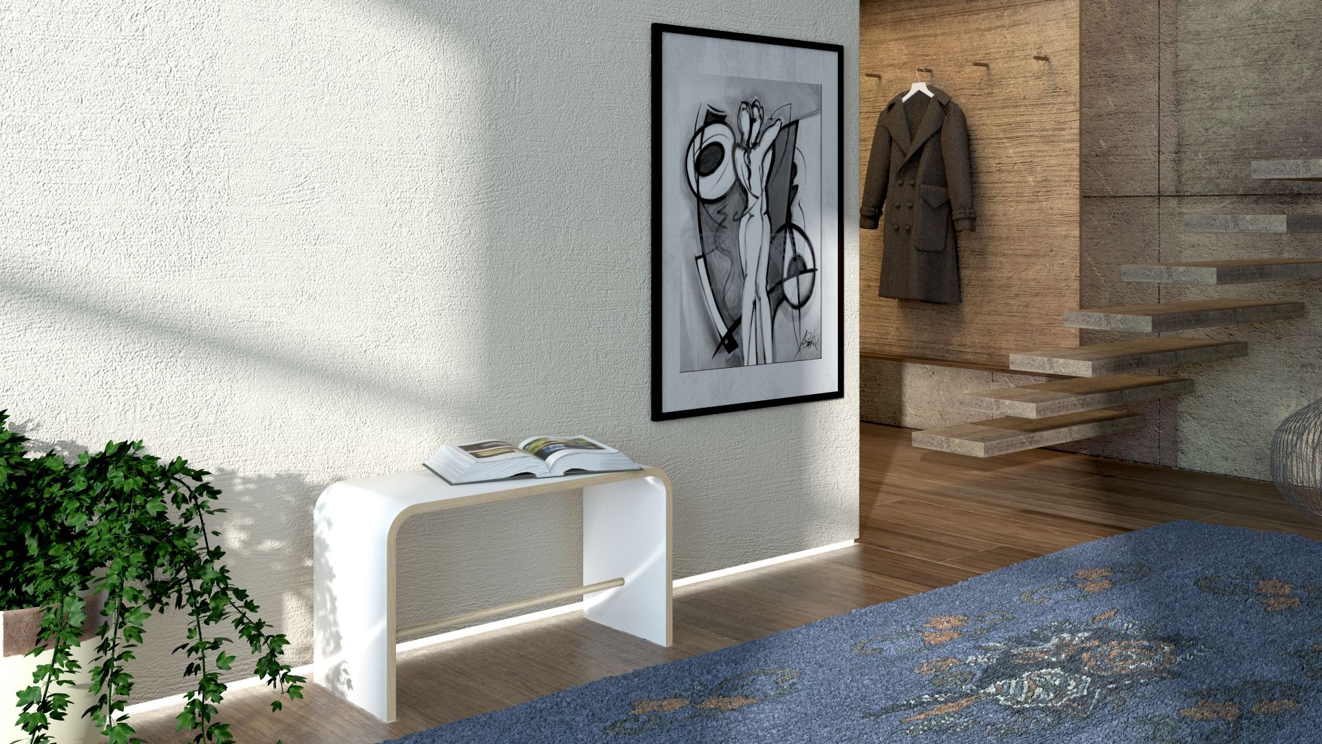 Sit stool white Tojo