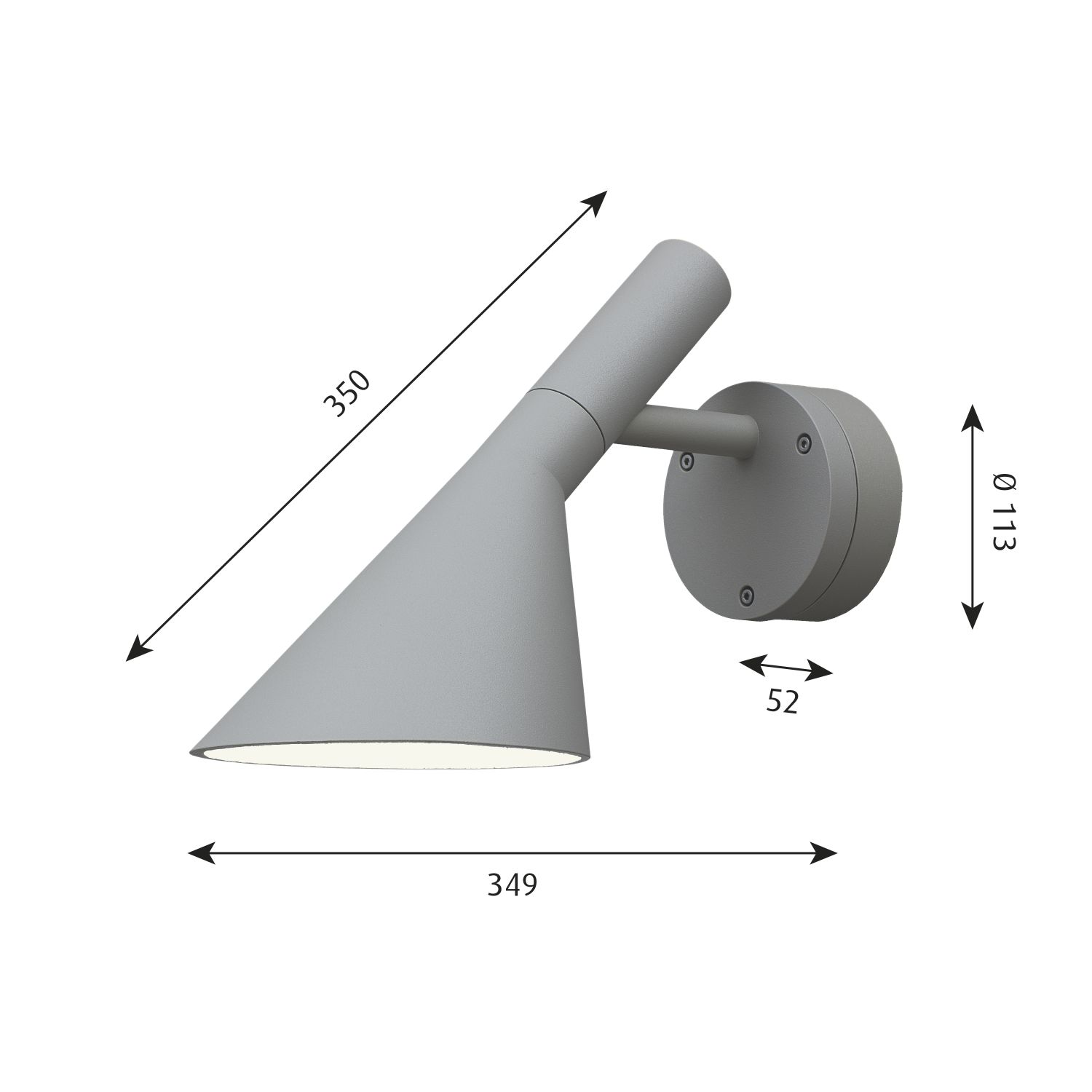 AJ 50 Outdoor Wall Lamp Aluminium Louis Poulsen