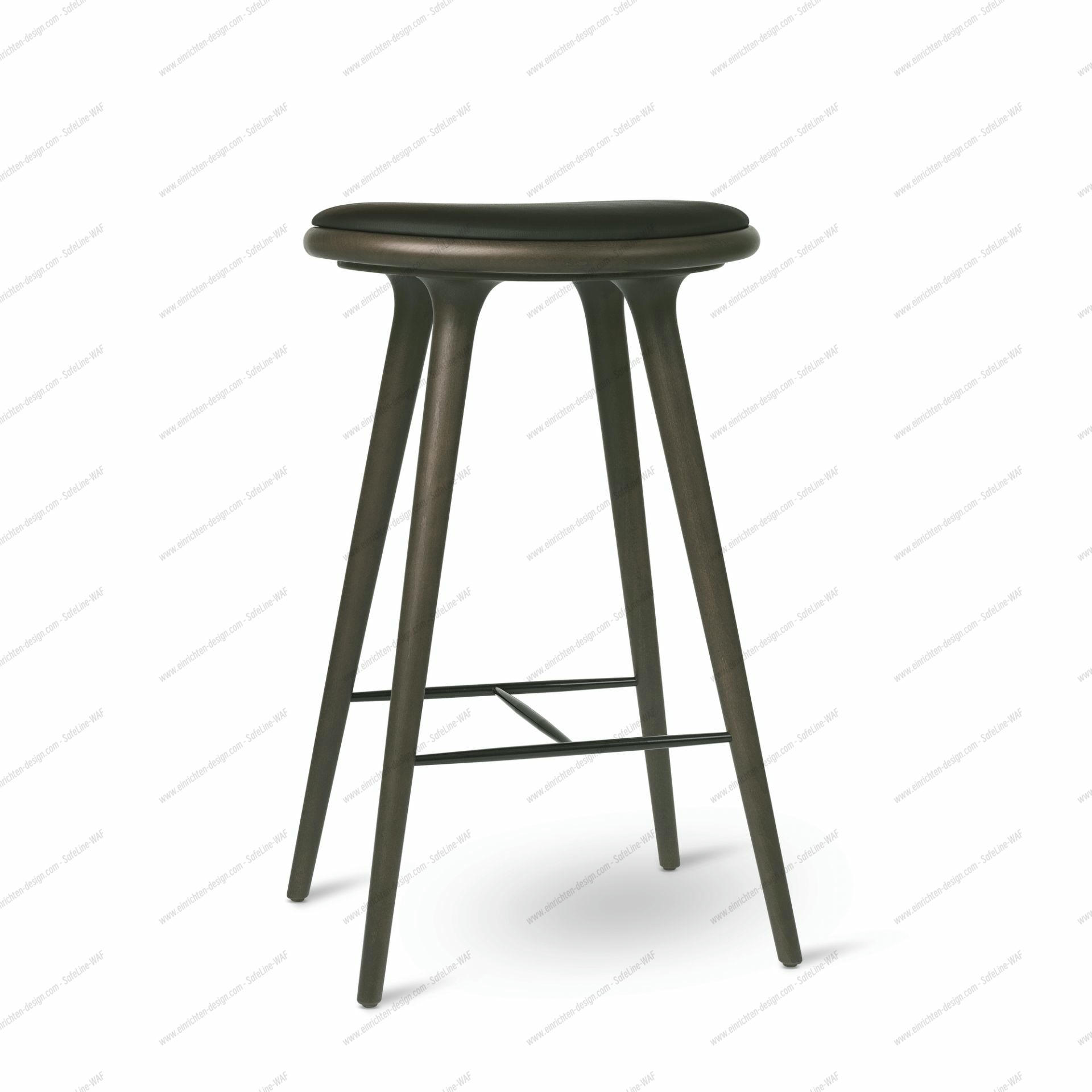 Stool / bar stool Sirka grey colored solid beech Mater 69 cm