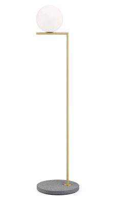 IC Lights F1 Outdoor / Indoor Floor lamp BRASS / GREY LAVA MARBLE Flos SINGLE PIECES