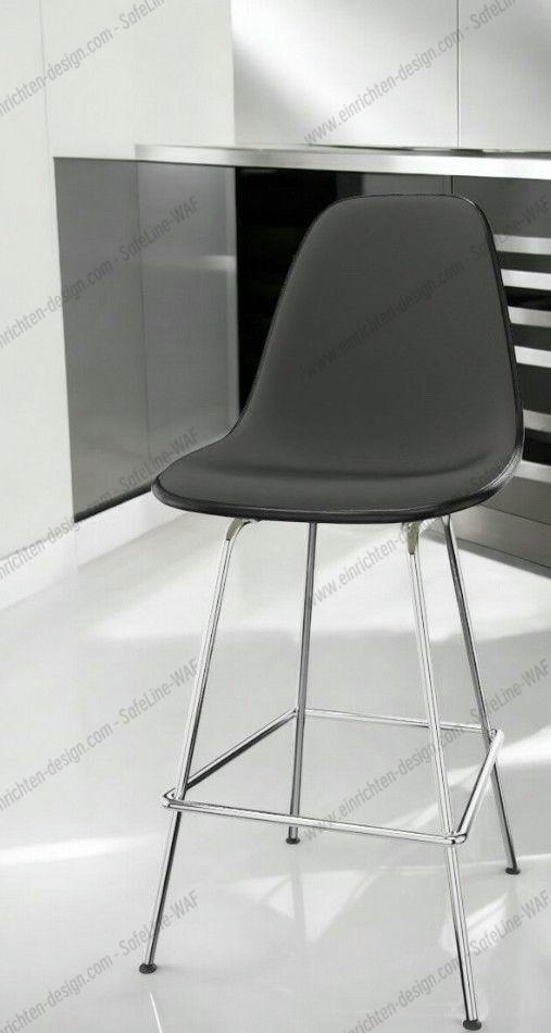 Eames Plastic Bar Stool Bar Stool Medium Fully upholstered Vitra 