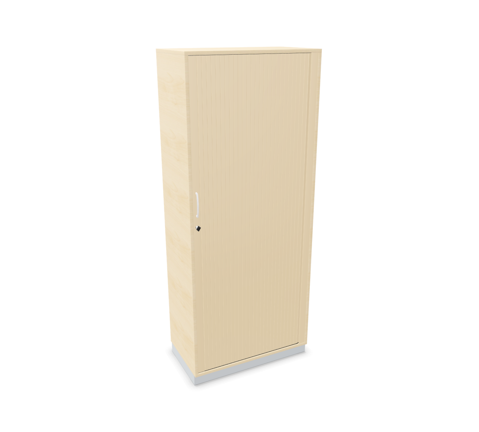 Allvia Querrollladenschrank von Assmann: Büroschrank mit Rollladen, abschließbar, in hellem Holzdekor. Büromöbel für effiziente Büroorganisation.