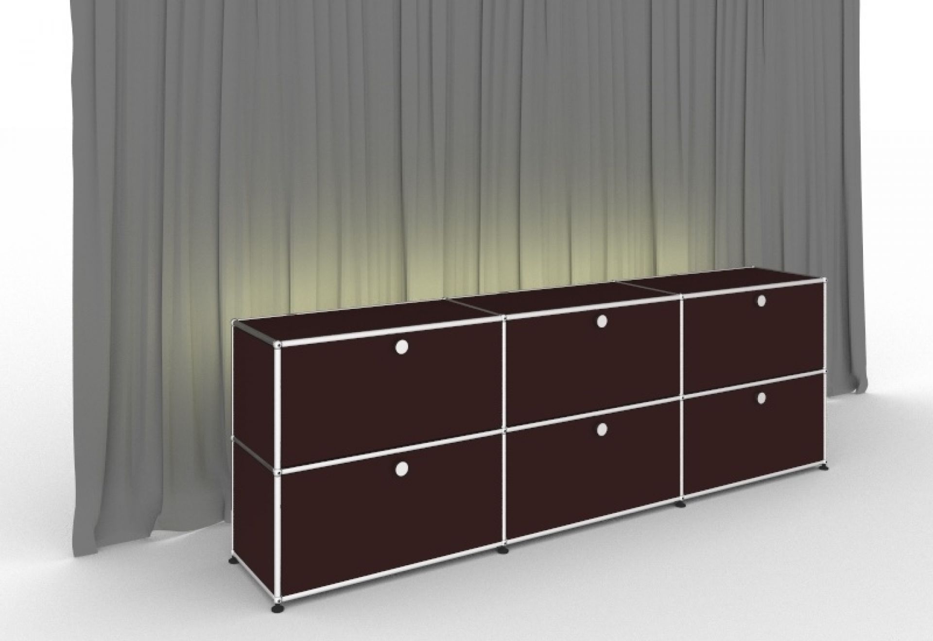 E illuminated Sideboard 6 folding doors brown USM Haller