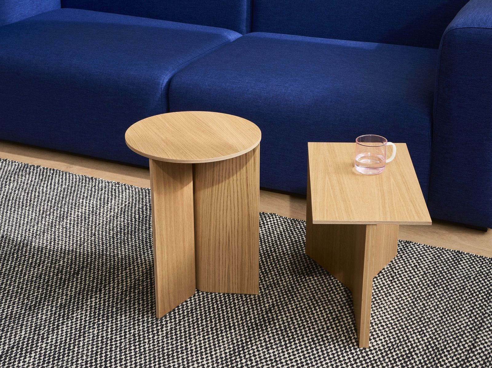 Slit Table Wood Oblong side table / coffee table Hay