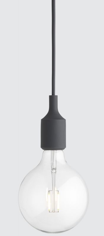 E27 Socket lamp Pendant light LED dunkel grau Muuto SINGLE PIECES