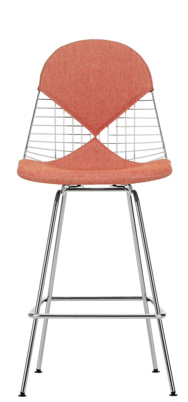 Eames Wire Bar Stool Medium with seat and back cushion Vitra  