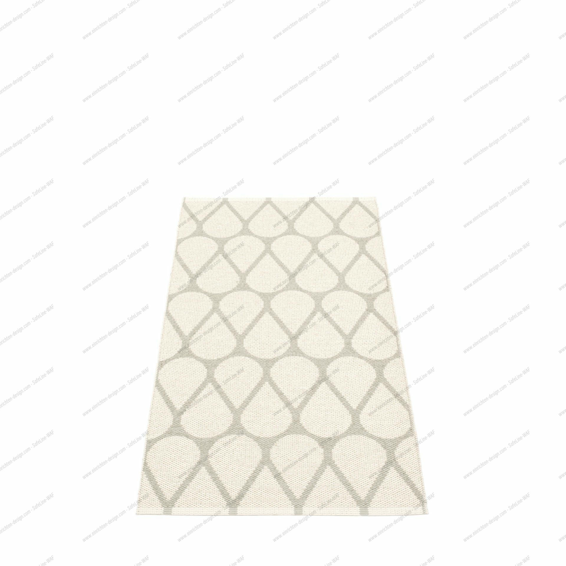 Otis Pappelina Kunststoffteppich 70x140 cm, beige mit grauem Tropfenmuster, ideal für Küche und Bad.