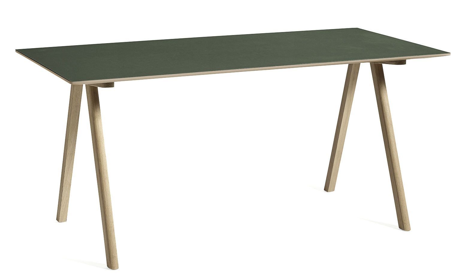 Copenhague Desk Table CPH10 Hay Oak water-based lacquer / top linoleum green MDF edge