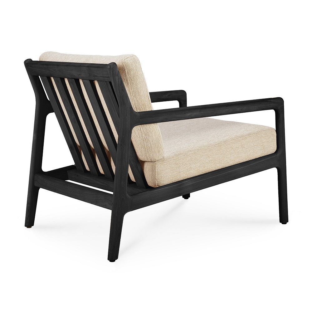 Jack Outdoor Lounge Chair Teak Black Lacquered Ethnicraft Natural