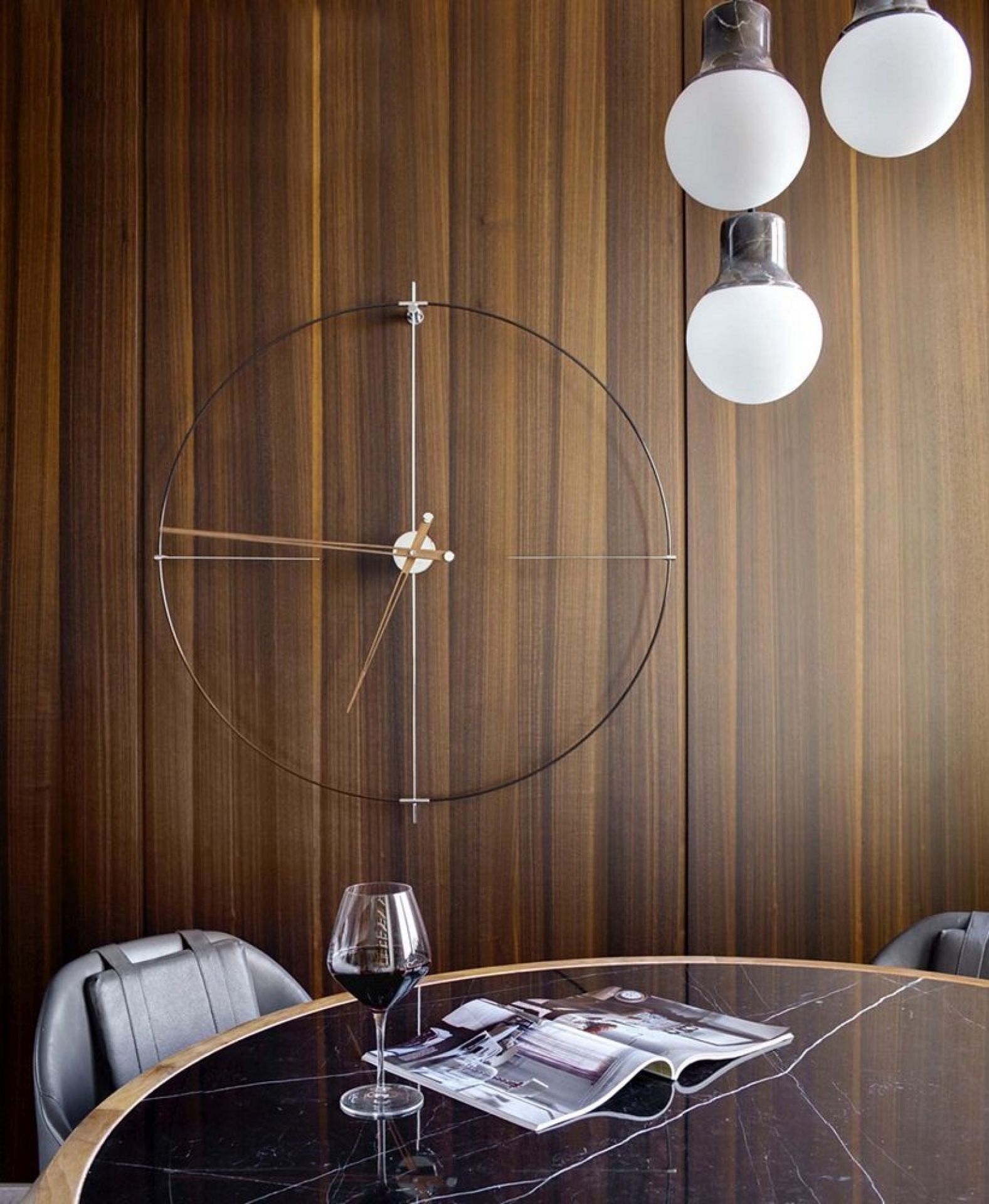 Bilbao N/ L Wall Clock nomon Black-White