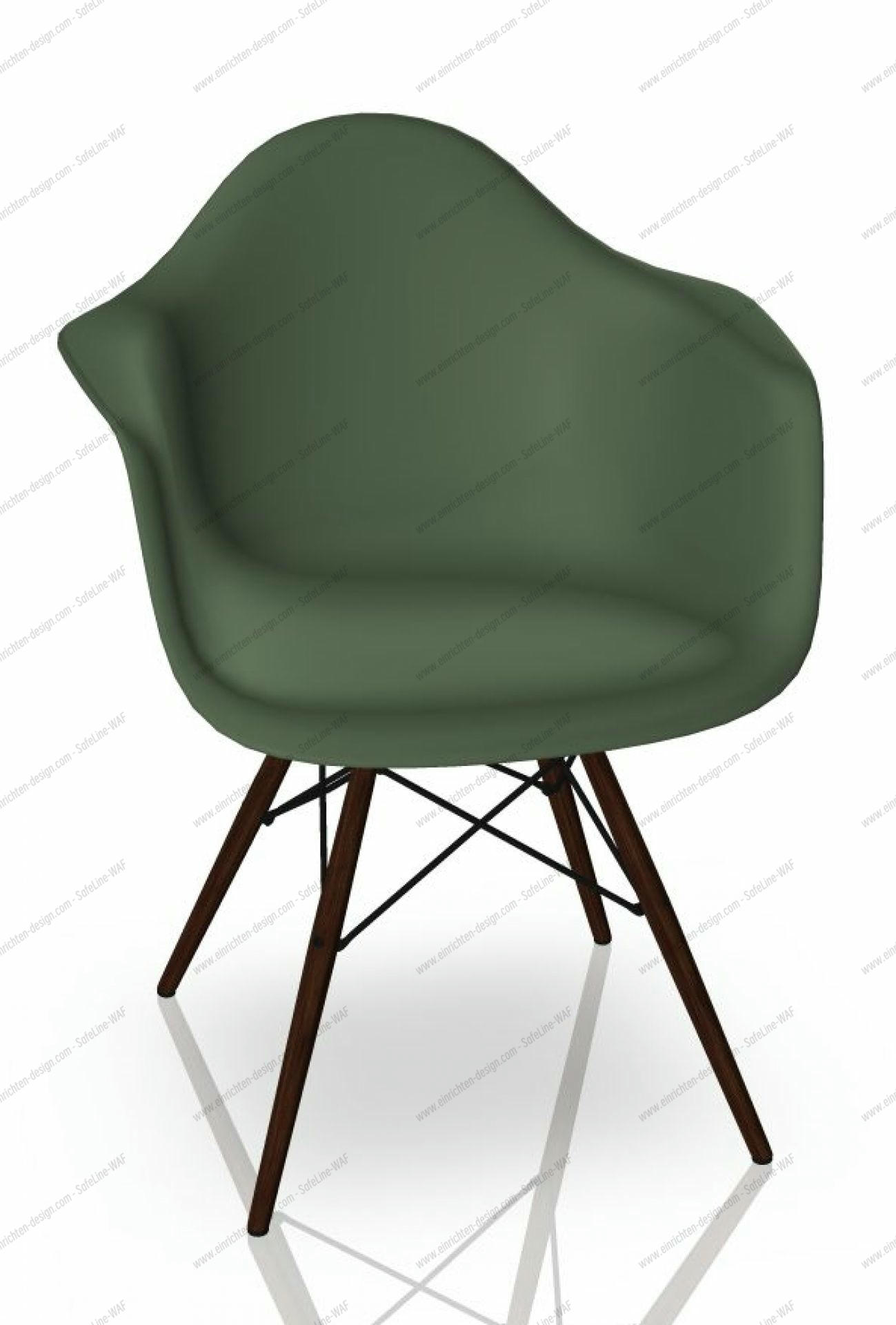 Eames Plastic Arm Chair DAW Chair Vitra Maple dark - Forest